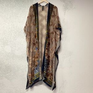 ARATTA SILENT JOURNEY Floral Sheer Burnout Velvet Kimono O/S